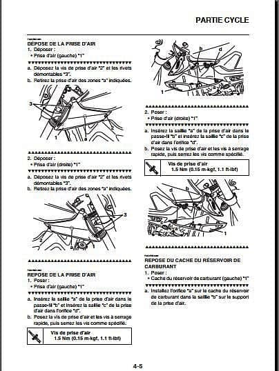 Manuel d'atelier Yamaha MT 09 600 pages en français { {{ Docautomoto }}