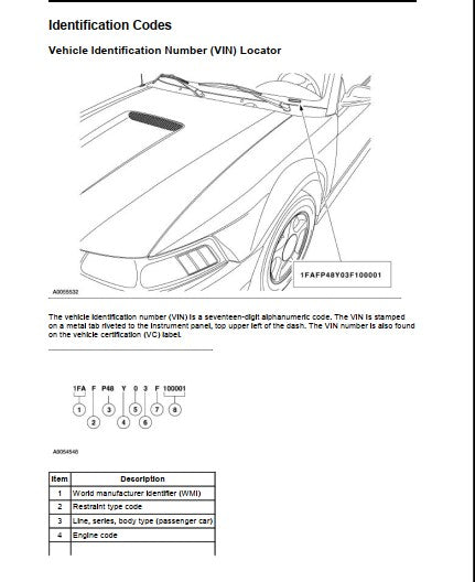 Manuel d'atelier Ford Mustang 2003 { {{ Docautomoto }}