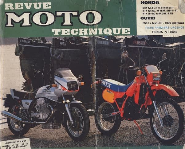 Manuels d'atelier Honda 125 NSR MTX CRM 83 92 { {{ Docautomoto }}