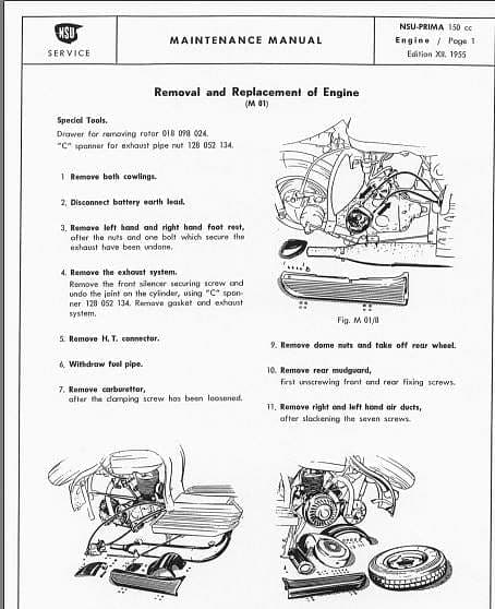 Manuels d'atelier NSU Prima { {{ Docautomoto }}