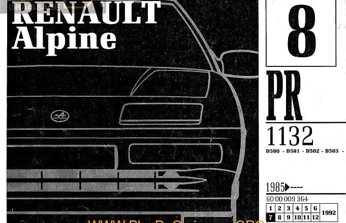 Manuels d'atelier Renault Alpine GTA et Turbo { {{ Docautomoto }}