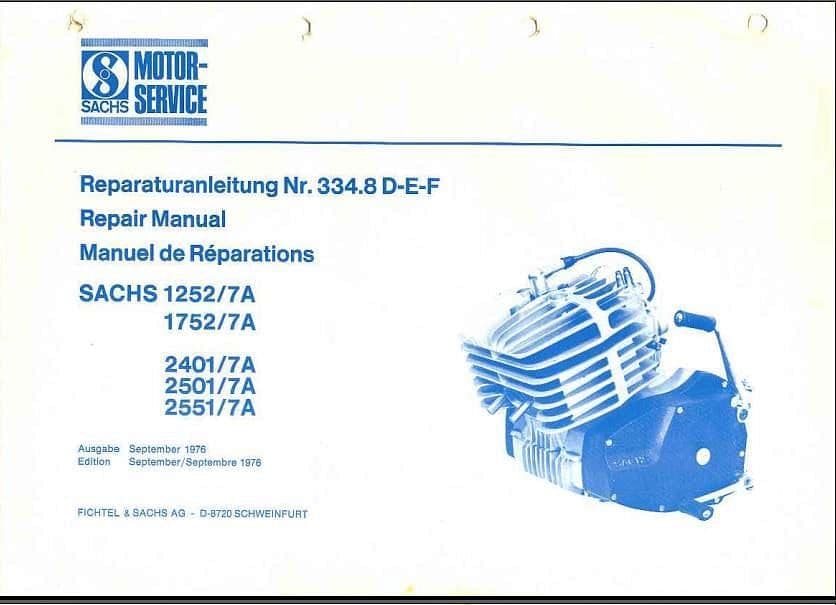 manuel d'atelier Sachs 125 175 7 vitesses { {{ Docautomoto }}