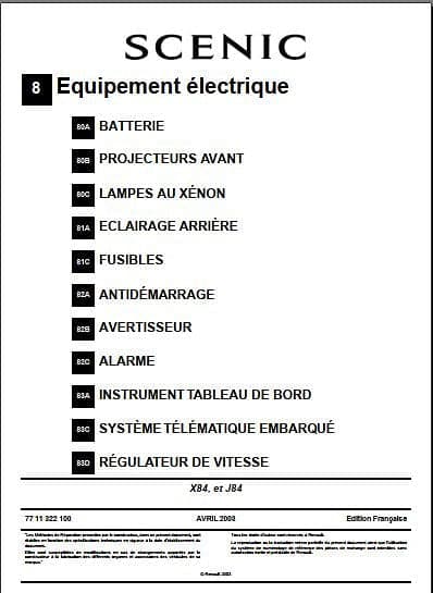 Manuel d'atelier renault Scénic 2 2003 AUTHENTIQU'ERE