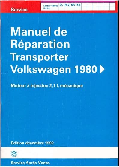 Manuel d'atelier Volkswagen transporter T3 { {{ Docautomoto }}