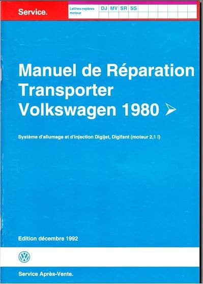Manuel d'atelier Volkswagen transporter T3 { {{ Docautomoto }}