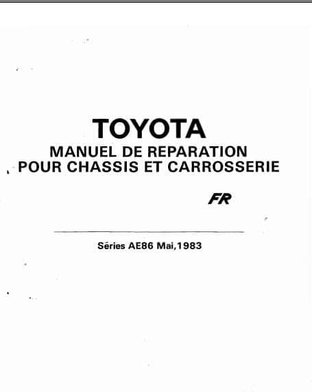 Manuels d'atelier Toyota Corolla AE 86 { {{ Docautomoto }}