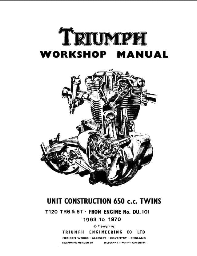 manuel d'atelier Triumph twins 1963 1970 { {{ Docautomoto }}