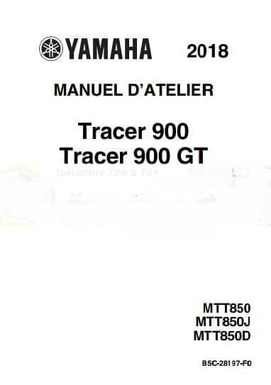Manuel d'atelier Yamaha 900 Tracer 2018 2020 { {{ Docautomoto }}