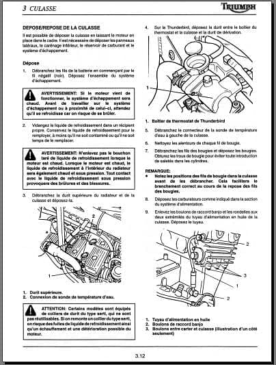 manuel d'atelier Triumph 3 cylindres 750 à 1200 en français AUTHENTIQU'ERE