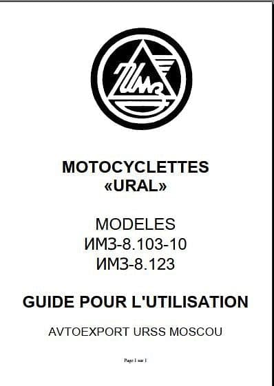 manuel d'atelier Ural en français { {{ Docautomoto }}