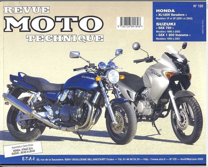 manuels d'atelier honda 125 Shadow Varadero carbu et injection { {{ Docautomoto }}