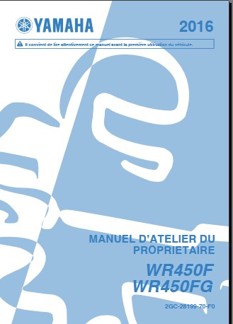 Manuel d'atelier Yamaha 450 WRF 2016 { {{ Docautomoto }}