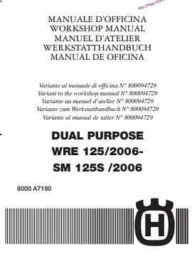manuel d'atelier Husqvarna 125 CR WR 2004 WRE 2006 { {{ Docautomoto }}
