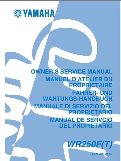 manuels d'atelier Yamaha WRF 250 2001 2007 { {{ Docautomoto }}