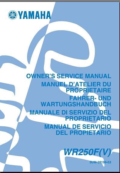 manuels d'atelier Yamaha WRF 250 2001 2007 { {{ Docautomoto }}