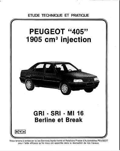 manuels d'atelier Peugeot 309 GTI 16 405 Mi16 { {{ Docautomoto }}