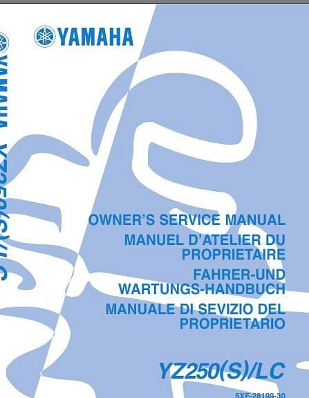 Manuels d'atelier Yamaha 250 YZ 2001 à 2006 { {{ Docautomoto }}