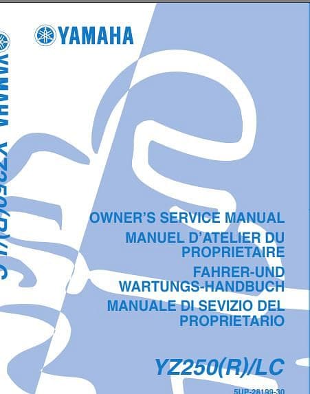 Manuels d'atelier Yamaha 250 YZ 2001 à 2006 { {{ Docautomoto }}