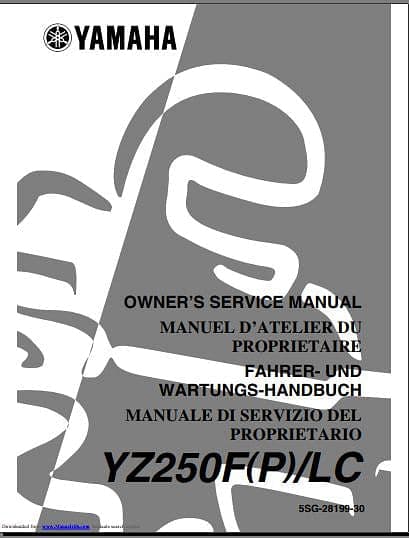 manuels d'atelier Yamaha 250 YZF 2003 à 2009 { {{ Docautomoto }}