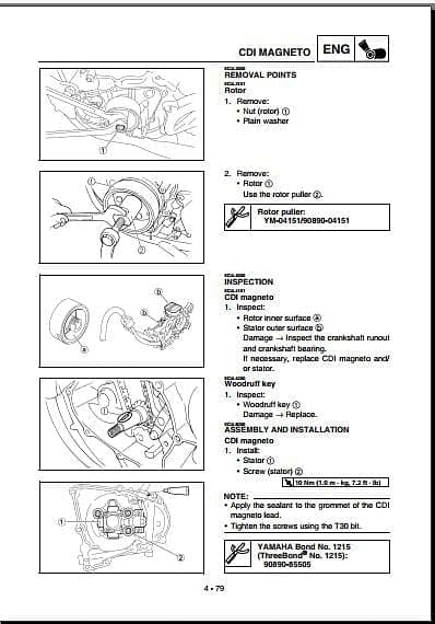 Manuels d'atelier Yamaha 450 YZF 2003 à 2010 { {{ Docautomoto }}