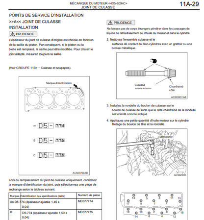 Manuel d'atelier Mitsubishi L 200 2007 2009 français { {{ Docautomoto }}