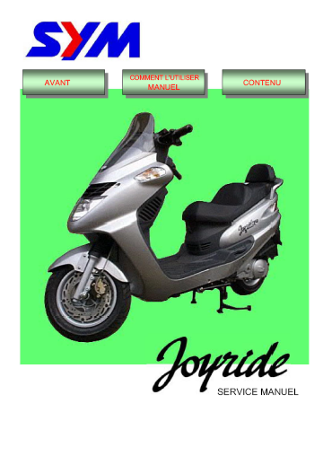 Manuel de réparation Sym Joyride 125 150 200 en Français { Docautomoto