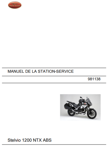 Manuel d'atelier Moto Guzzi 1200 Stelvio NTX ABS en français { Docautomoto