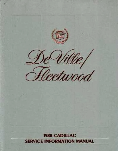 Manuel d'atelier Cadillac 1988 français { {{ Docautomoto }}