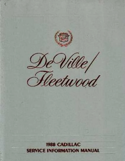 Manuel d'atelier Cadillac 1988 français { {{ Docautomoto }}
