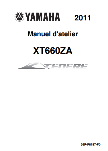 Manuel d'atelier Yamaha XT 660 Ténéré 2011 { {{ Docautomoto }}