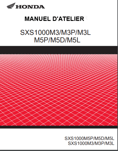 Manuel d'atelier Honda SXS 1000 2018 français { {{ Docautomoto }}