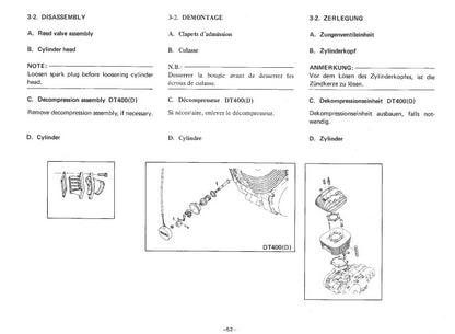 Manuel d'atelier Yamaha 250 et 400 DTMX 1977 français Docautomoto