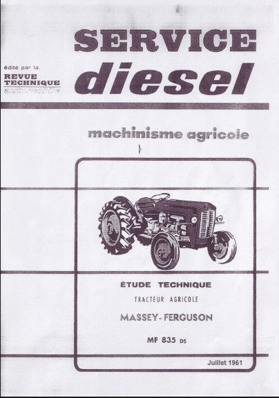 Revue technique Massey ferguson MF 833 1961 Docautomoto