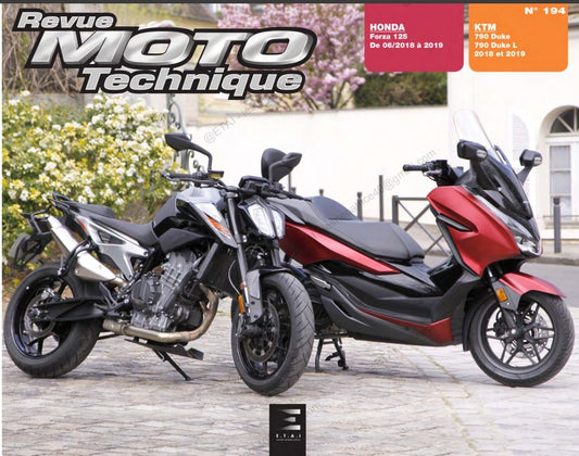 Revue technique Honda Forza 125 et KTM 790 Duke 2018 Docautomoto