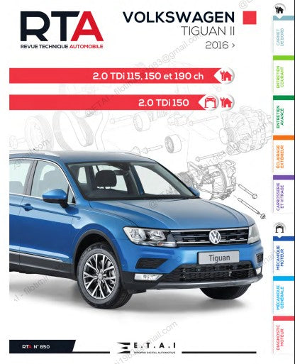 Manuel de réparation Volkswagen Tiguan 2 2016