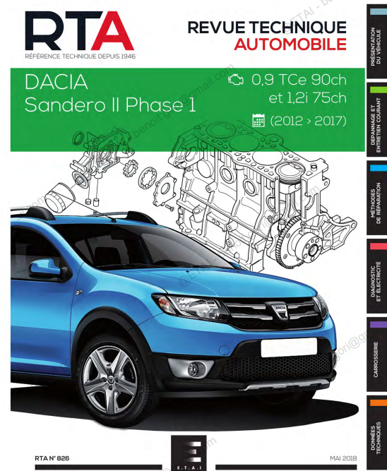 manuel d'atelier Dacia Sandero 2 2012 2017 