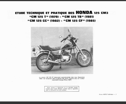 Manuel de réparation Honda 125 CM { {{ Docautomoto }}