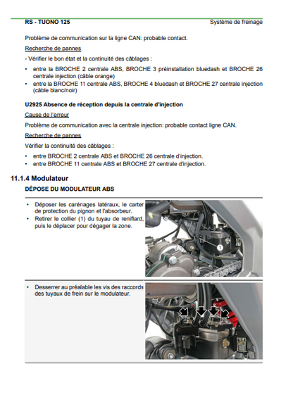 Manuel d'atelier Aprilia 125 RS Tuono 2024 français
