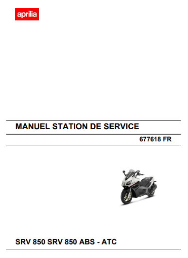 Manuel d'atelier Aprilia 800 SRV 2012 français Docautomoto