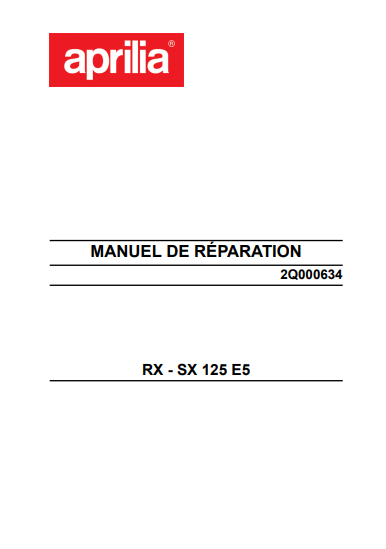 Manuel d'atelier Aprilia RX SX 125 2024 français