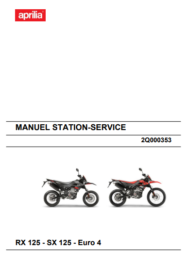 Manuel d'atelier Aprilia SX RX 125 2017 français