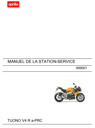 Manuel d'atelier Aprilia Tuono V4R APRC 2011 français { {{ Docautomoto }}