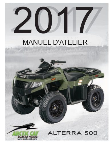 Manuel d'atelier pdf Artic Cat Alterra 500 2017 français Docautomoto