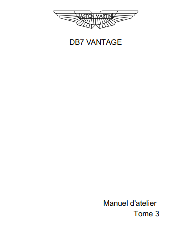 Manuel d'atelier Aston Martin DB7 Vantage en français { Docautomoto