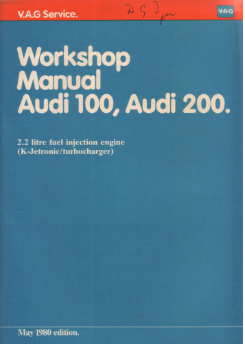 Manuel d'atelier Audi 100 200 1980 Docautomoto