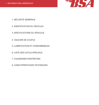 Manuel d'atelier BSA 650 Gold Star 2025 français