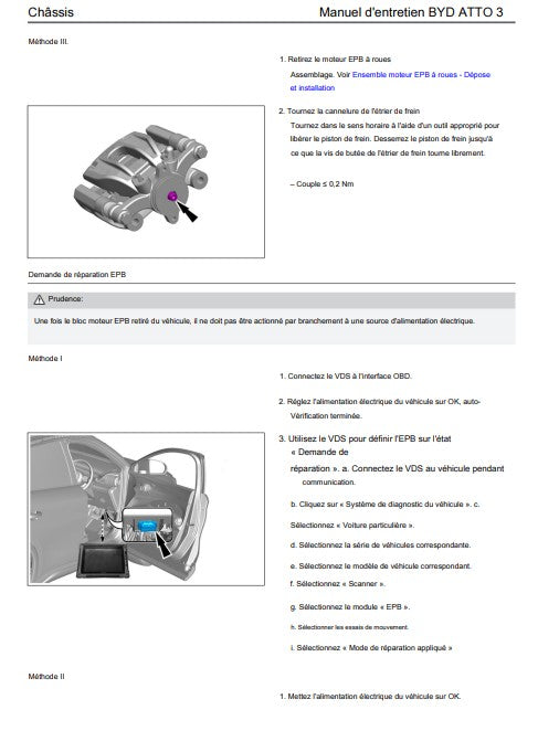 Manuel d'atelier BYD Atto 3 2025 français
