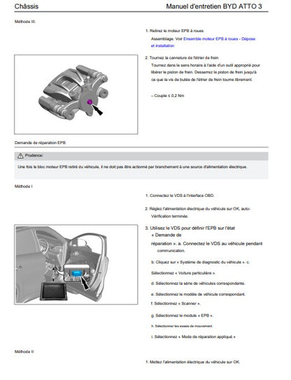 Manuel d'atelier BYD Atto 3 2025 français