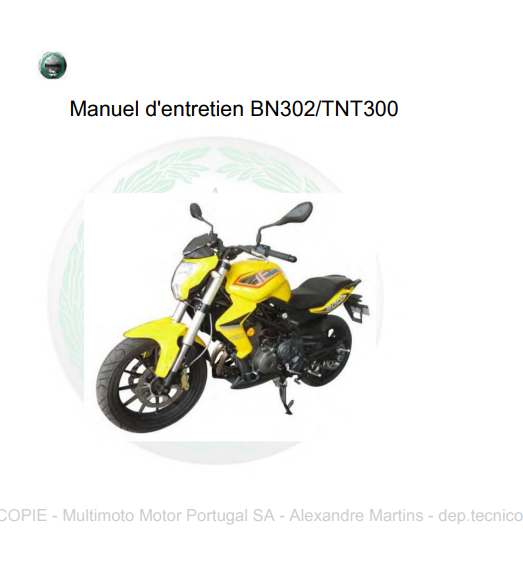 Manuel d'atelier Benelli BN 302 français Docautomoto