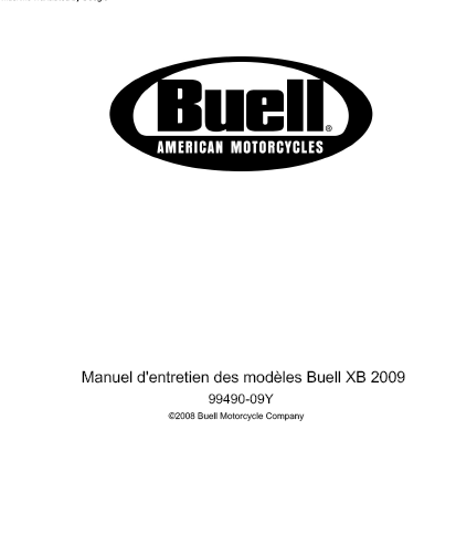 Manuels d'atelier Buell XB 2008 2009 en Français { Docautomoto